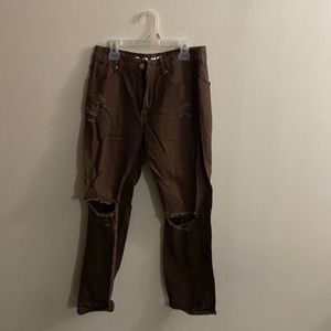 Brown cropped jeans